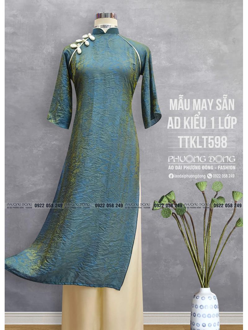 Áo Dài Phom Trẻ Gấm Lụa Phom Suông TTKLT598